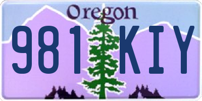 OR license plate 981KIY