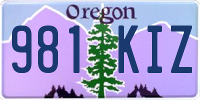 OR license plate 981KIZ