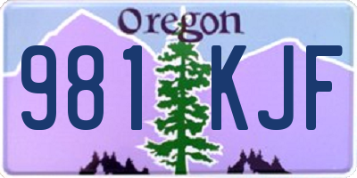 OR license plate 981KJF