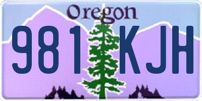 OR license plate 981KJH