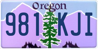 OR license plate 981KJI