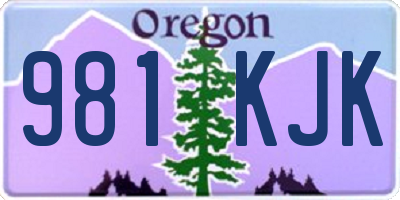 OR license plate 981KJK