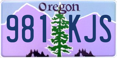 OR license plate 981KJS