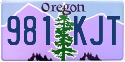 OR license plate 981KJT