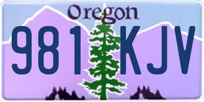 OR license plate 981KJV