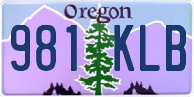 OR license plate 981KLB