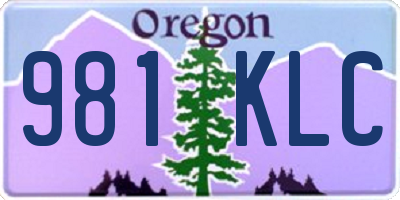 OR license plate 981KLC