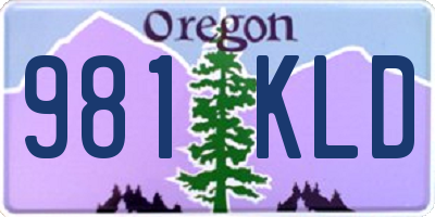 OR license plate 981KLD