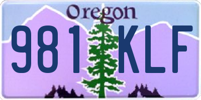 OR license plate 981KLF