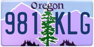 OR license plate 981KLG