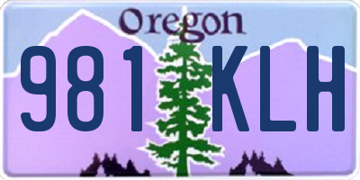 OR license plate 981KLH