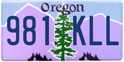 OR license plate 981KLL