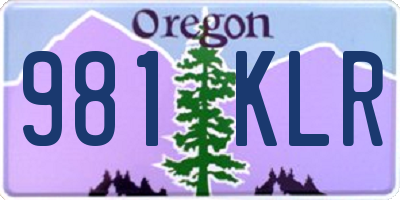 OR license plate 981KLR