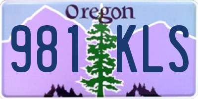 OR license plate 981KLS