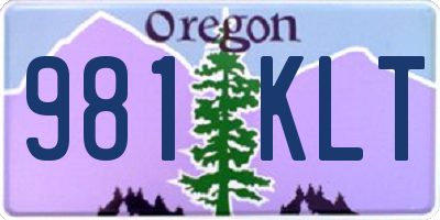 OR license plate 981KLT