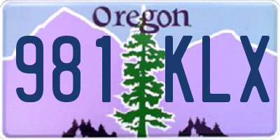 OR license plate 981KLX