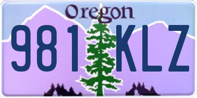 OR license plate 981KLZ