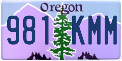 OR license plate 981KMM