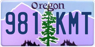 OR license plate 981KMT