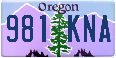 OR license plate 981KNA