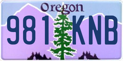 OR license plate 981KNB