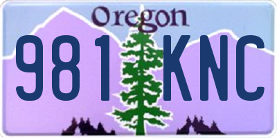 OR license plate 981KNC