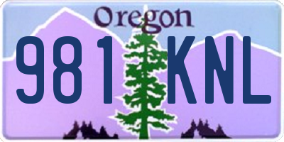 OR license plate 981KNL