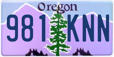 OR license plate 981KNN