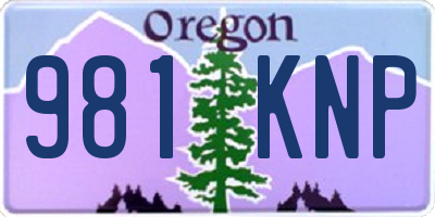 OR license plate 981KNP