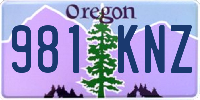 OR license plate 981KNZ