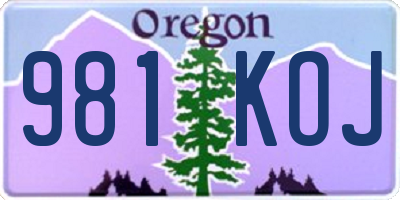 OR license plate 981KOJ