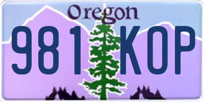 OR license plate 981KOP