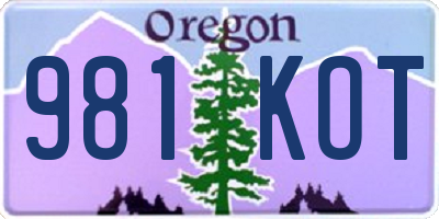 OR license plate 981KOT