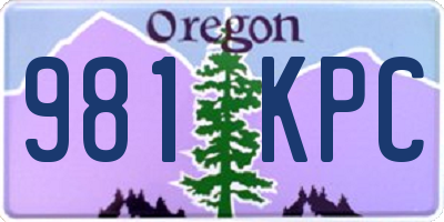 OR license plate 981KPC