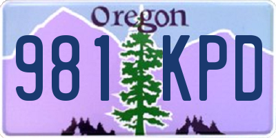 OR license plate 981KPD