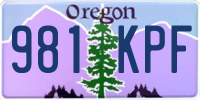 OR license plate 981KPF