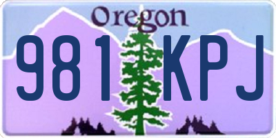 OR license plate 981KPJ