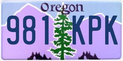 OR license plate 981KPK