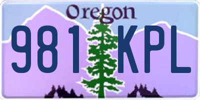OR license plate 981KPL