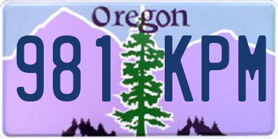 OR license plate 981KPM