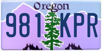 OR license plate 981KPR