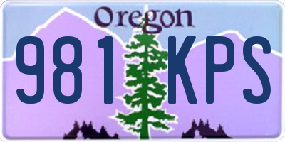 OR license plate 981KPS