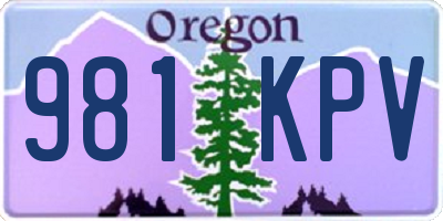 OR license plate 981KPV