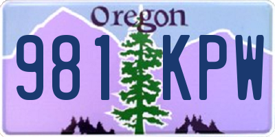 OR license plate 981KPW