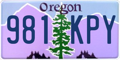 OR license plate 981KPY
