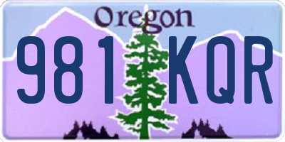 OR license plate 981KQR