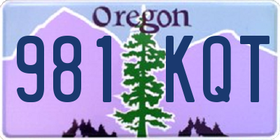 OR license plate 981KQT