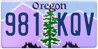 OR license plate 981KQV
