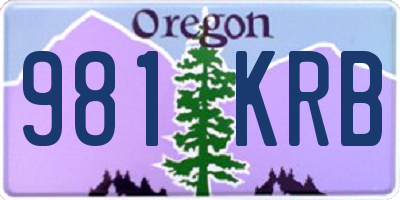 OR license plate 981KRB