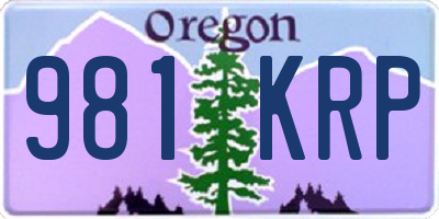 OR license plate 981KRP